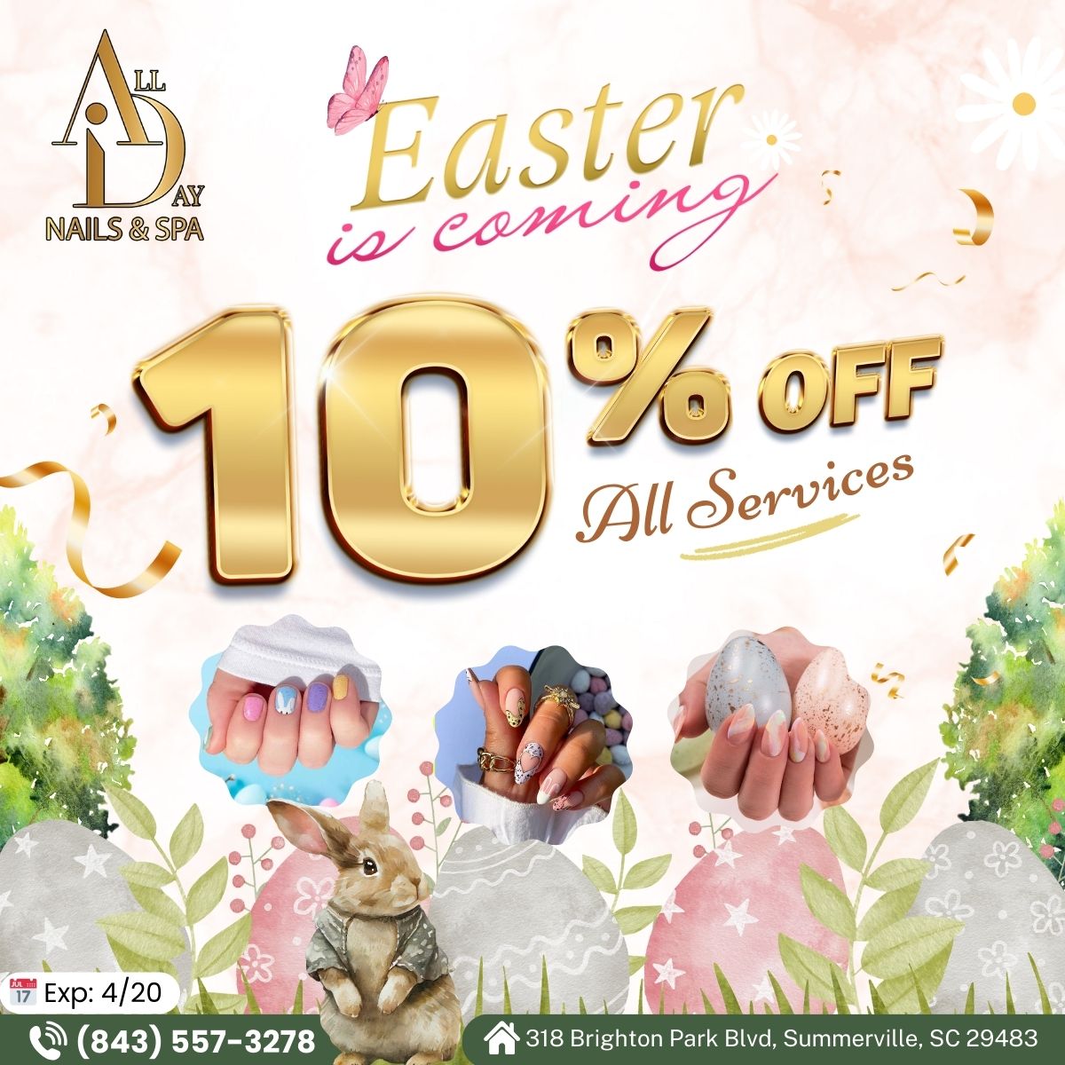 HAPPY EASTER DAY – SPECIAL OFFER AT ALL DAY NAILS & SPA